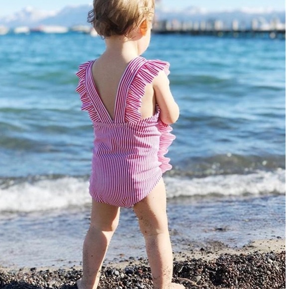 Pink ruffle swim suit - Picture 2 of 3